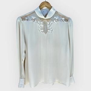 Vintage Shapely Whimsical Polyester Long Sleeve Top